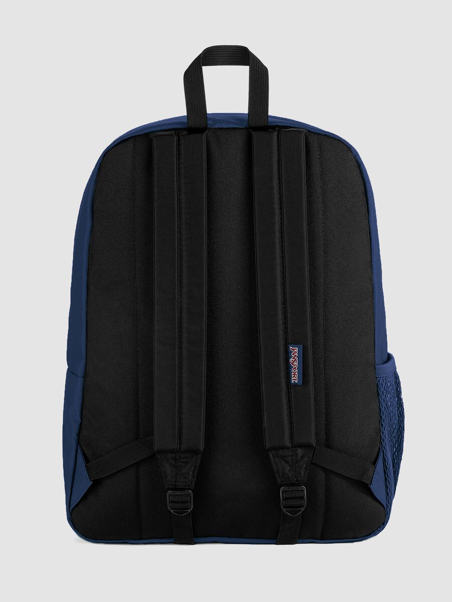 Blue backpack with front pocket and adjustable shoulder straps_1
