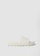 White slide sandals with wide strap_0
