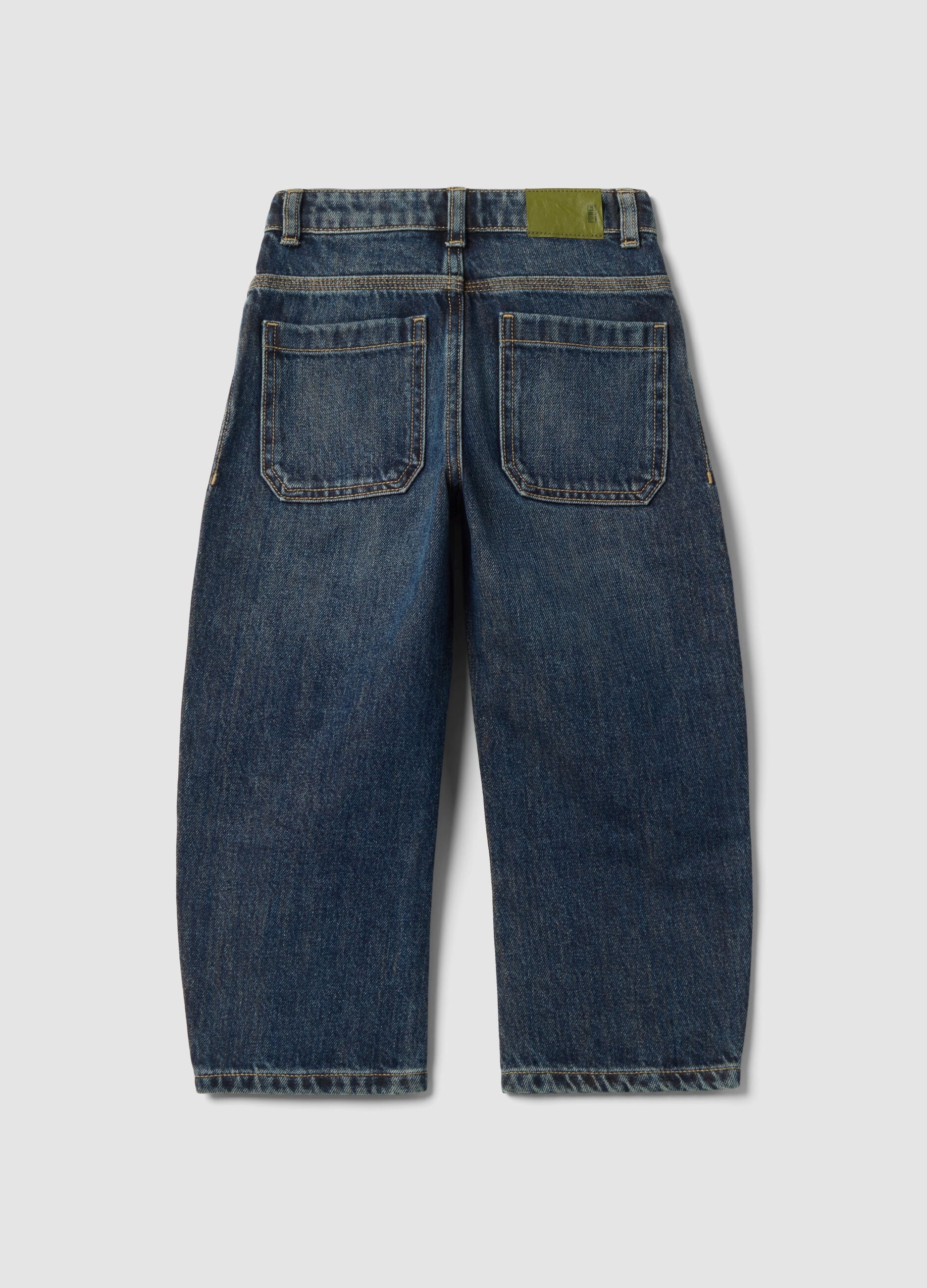 Blue relaxed-fit pure cotton jeans for boys