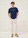 Blue slogan T-shirt in pure cotton, regular fit_1