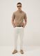 Beige pure cotton regular fit T-shirt_0