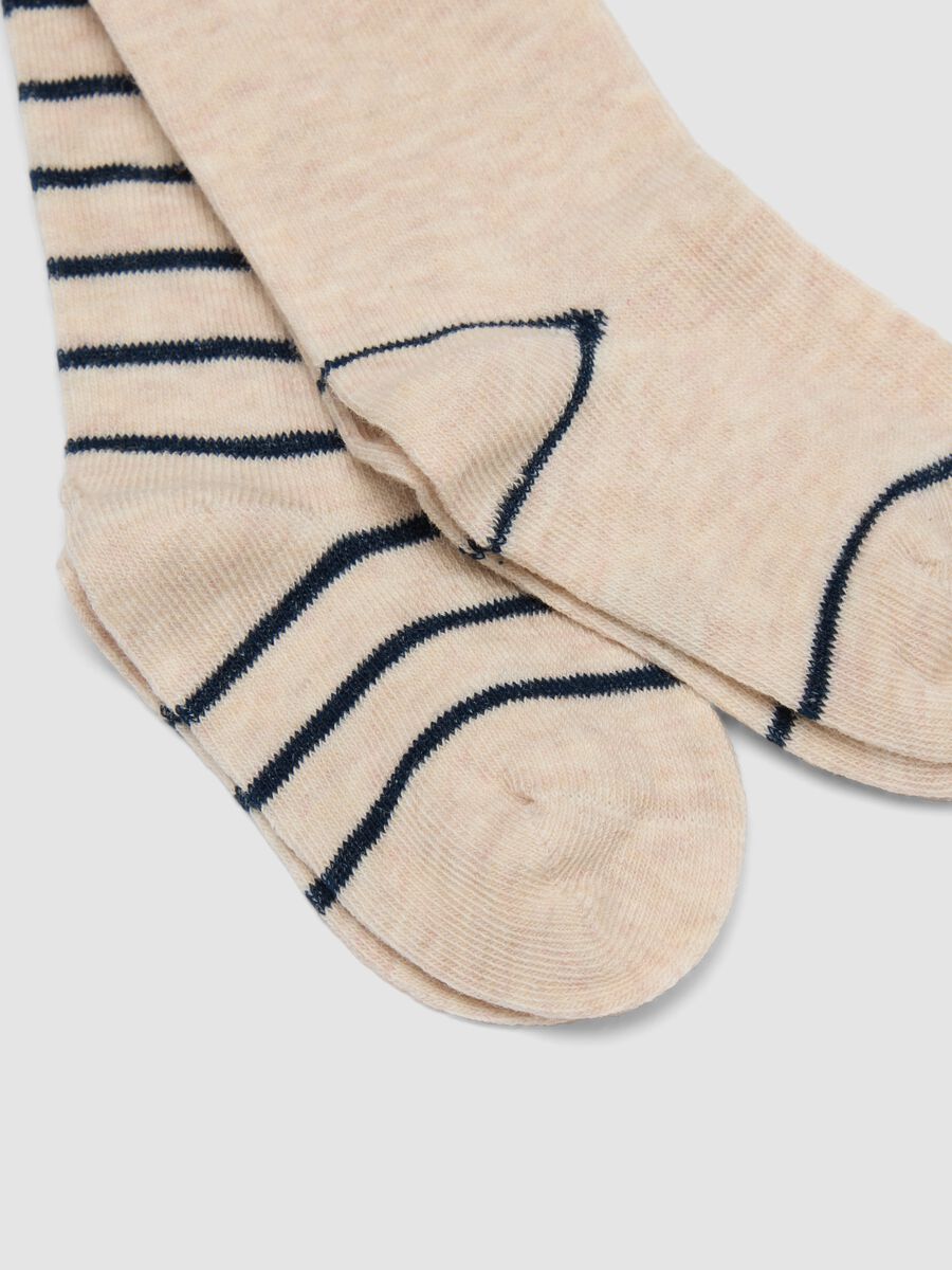 3-pack of beige long socks in stretchy organic cotton_2