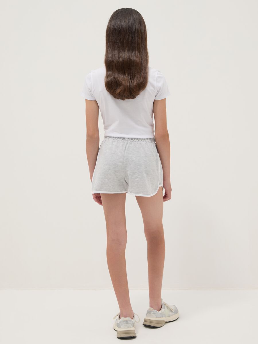 Shorts grigi in misto cotone con vita elasticizzata per ragazza comfort fit_1