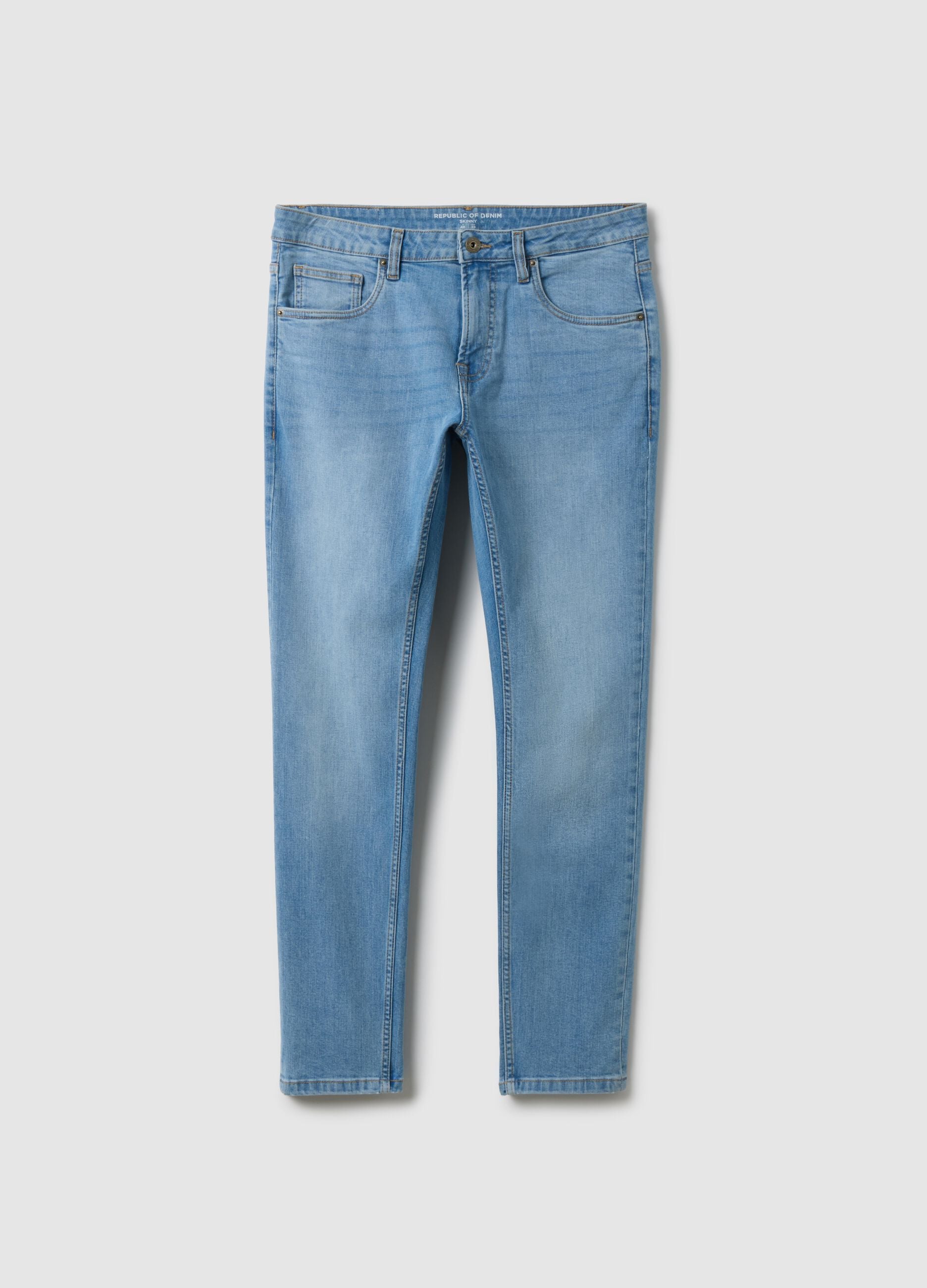Blue Stretch Cotton Skinny Fit Jeans