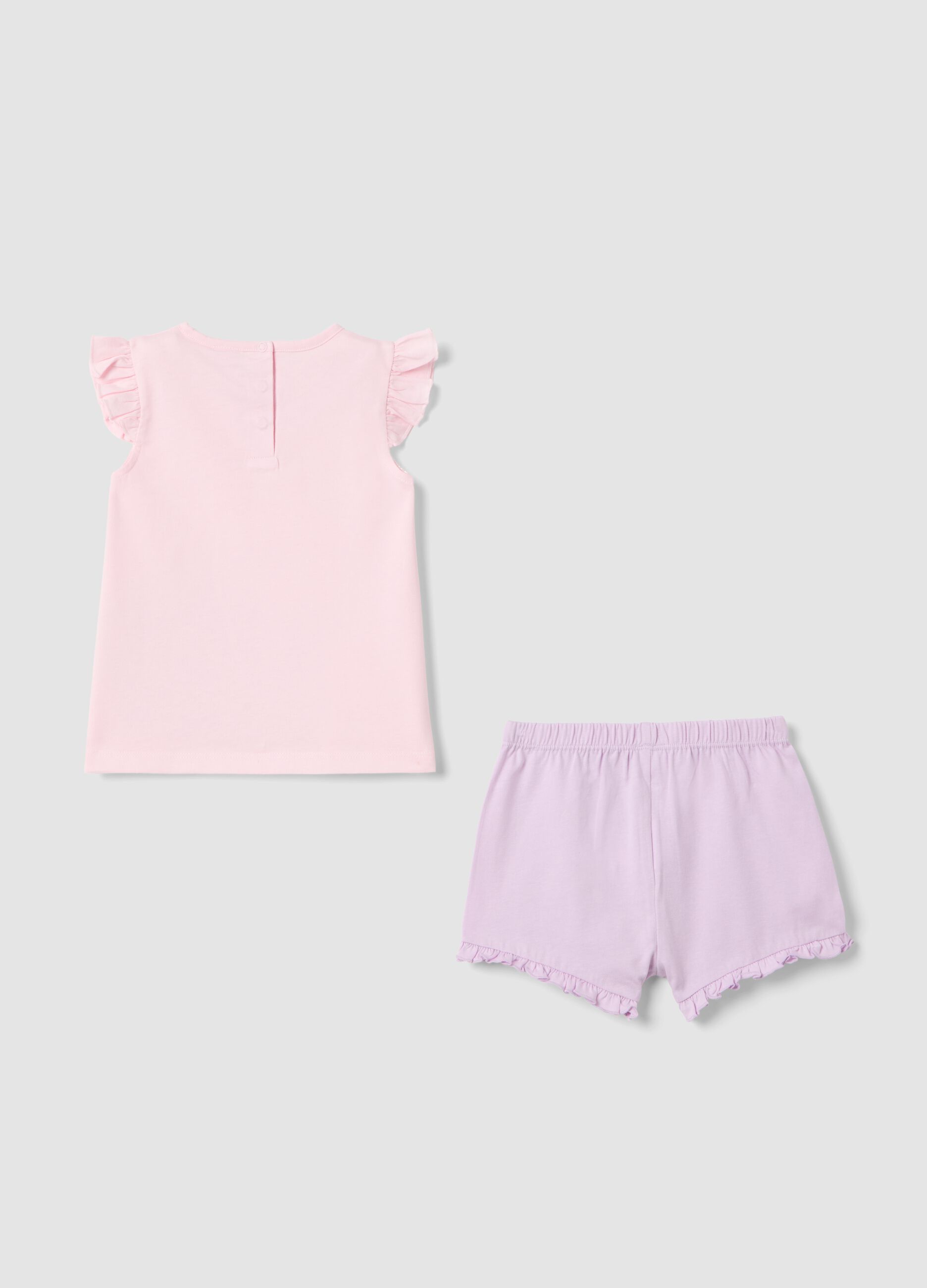 Multicolour pure cotton pyjamas for baby girls, regular fit with Stitch