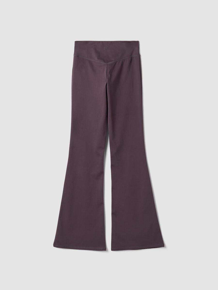 Purple flared leggings in breathable stretch fabric ALTAVIA STUDIO_6