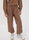 Brown jogger trousers in organic cotton and viscose blend for girls_2