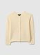Beige striped pure cotton cardigan for girls with regular fit_0