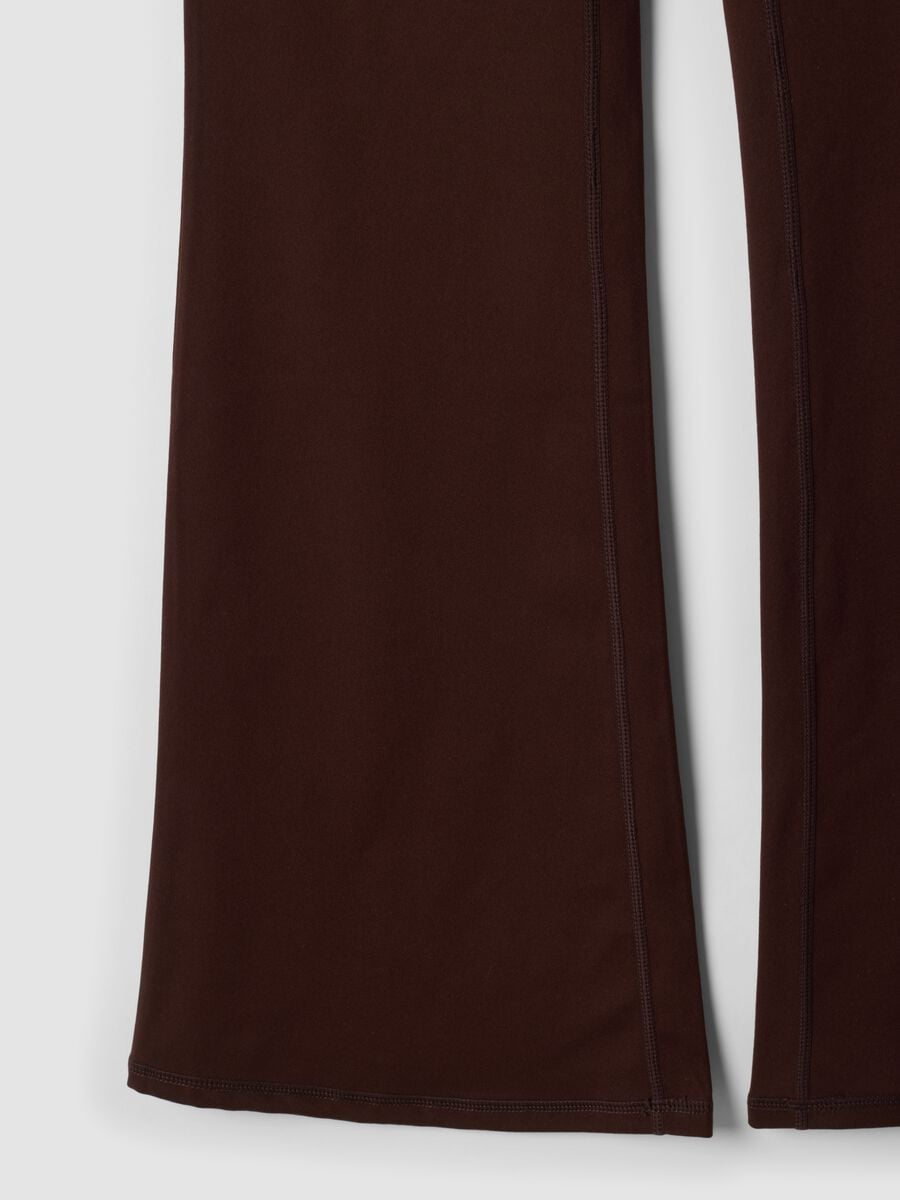 Brown flared leggings in breathable stretch fabric ALTAVIA STUDIO_8