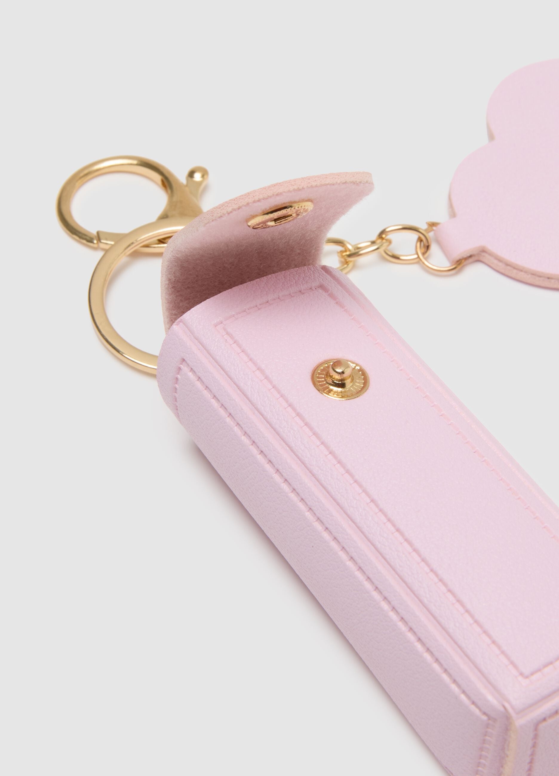 Pink charm mirror + lipstick case