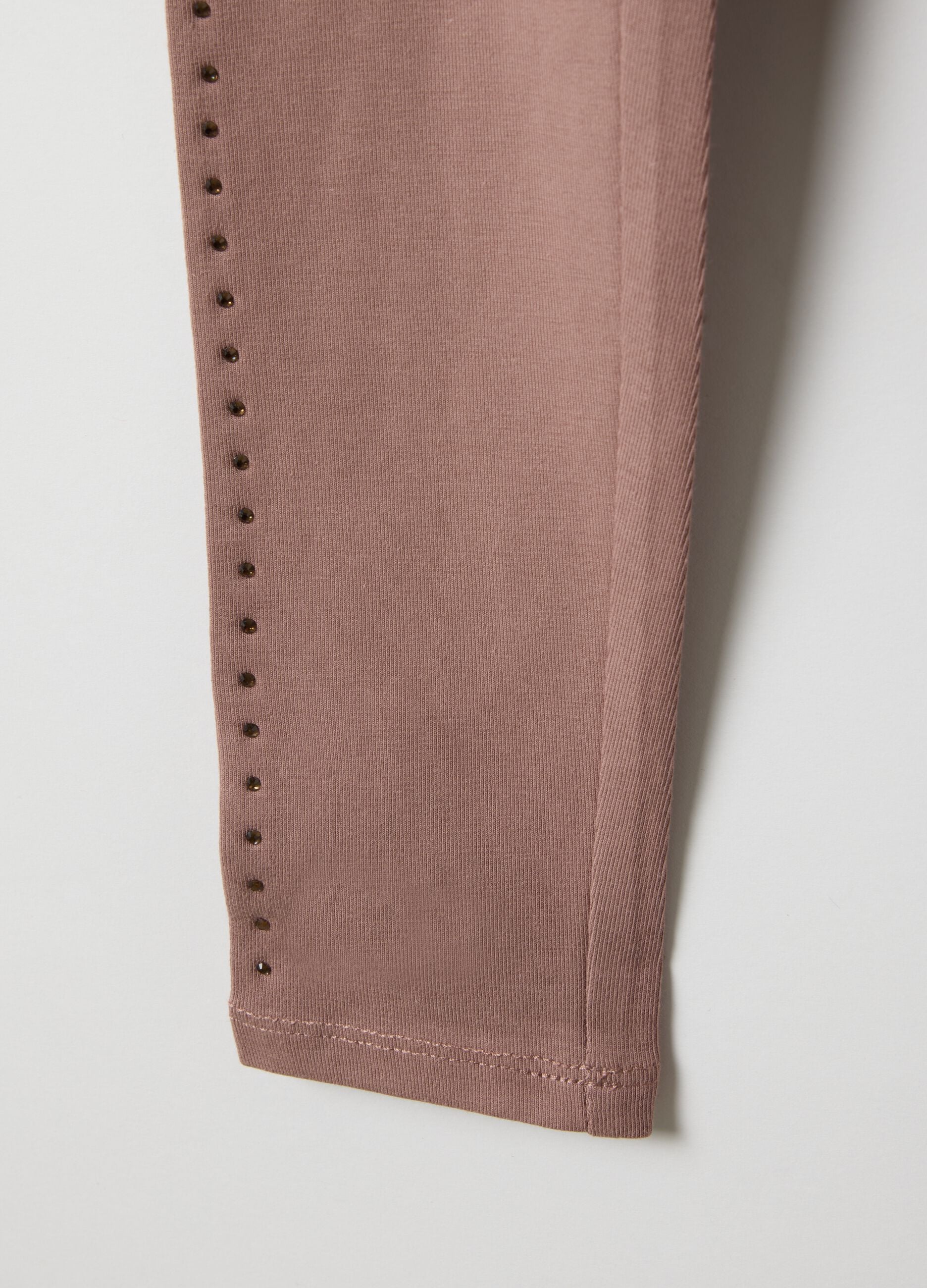 Girls' brown stretchy cotton skinny fit leggings