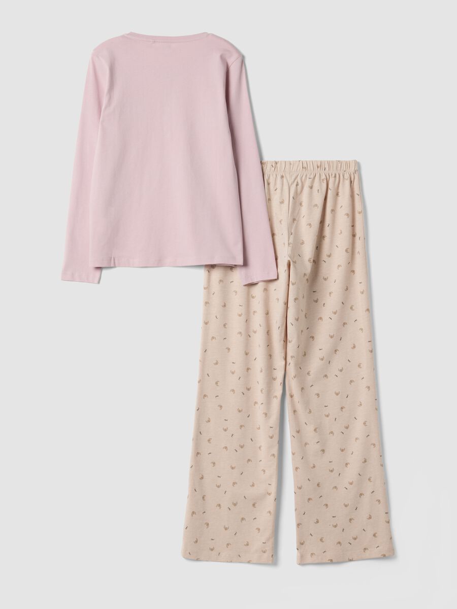 Pink organic cotton pyjamas with Henley neckline_2
