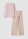 Pink organic cotton pyjamas with Henley neckline_2