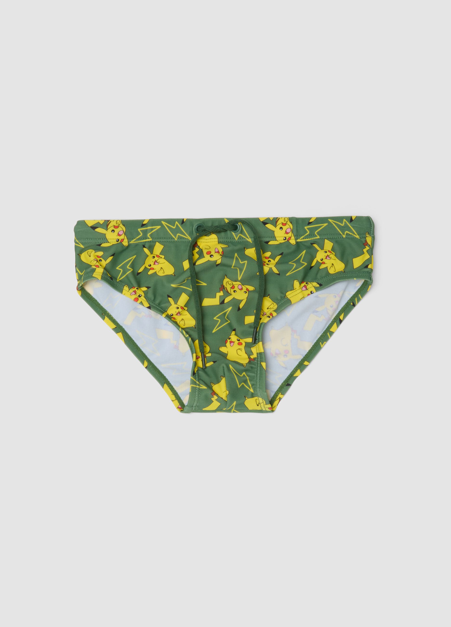Green boys&rsquo; stretch swim briefs