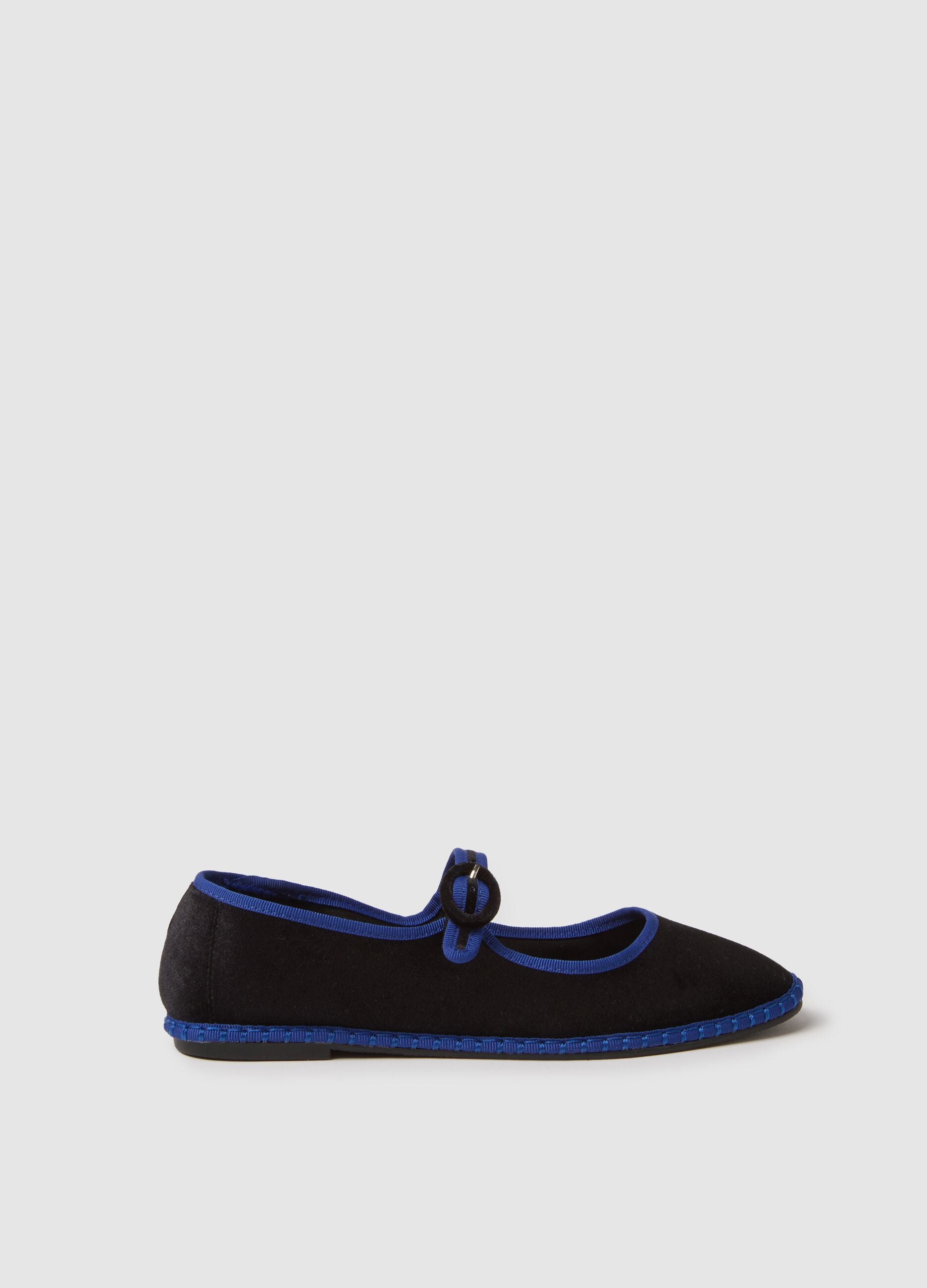 Black Friulane with blue borders, regular fit
