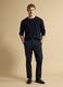 Blue crew-neck jumper in a cotton and cashmere blend, regular fit_1