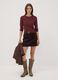 Brown striped pure cotton crew-neck T-shirt_1