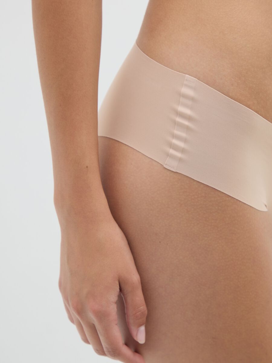 Regular fit beige stretch fabric slip_3