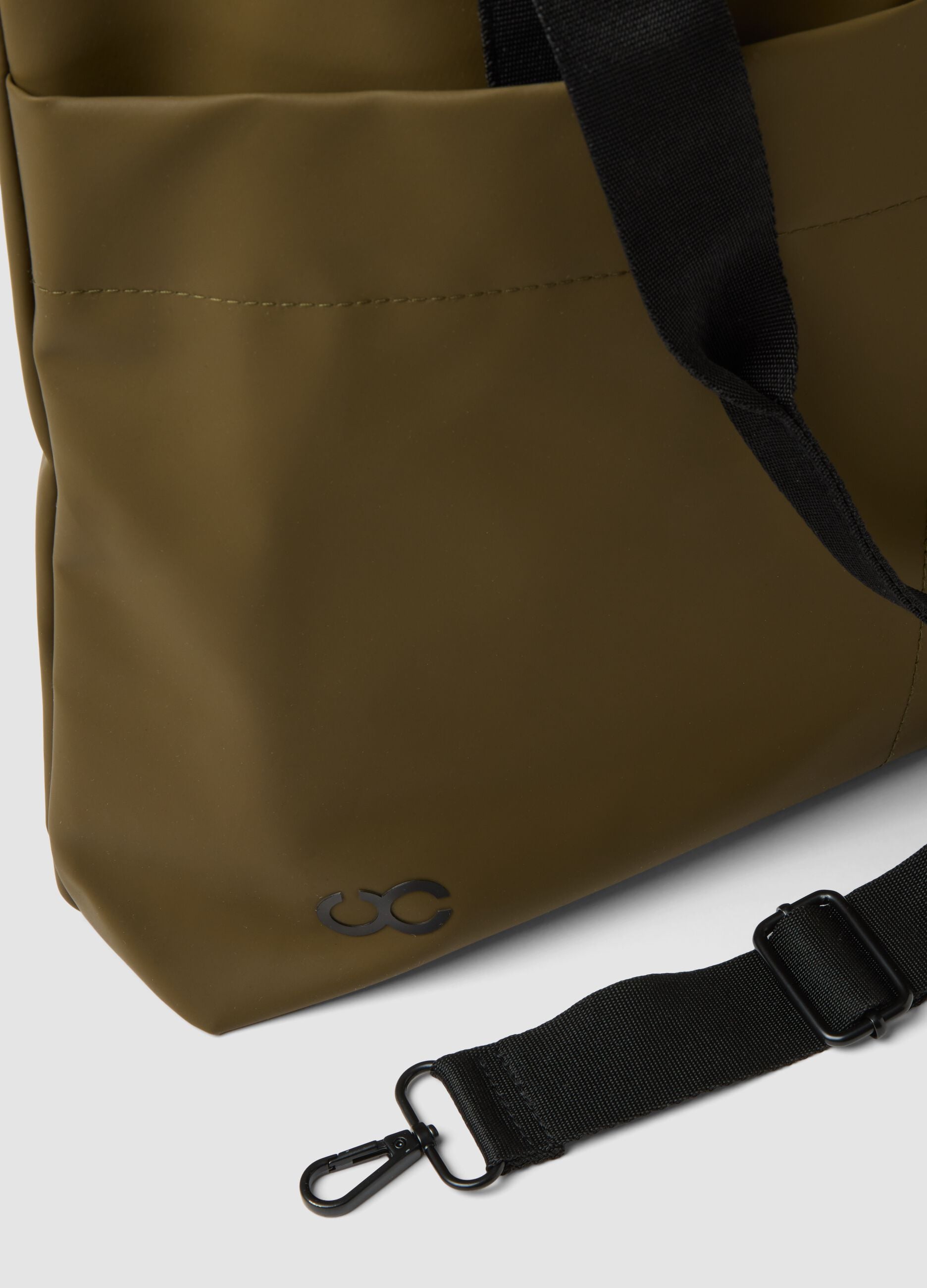 Green handbag with removable shoulder strap