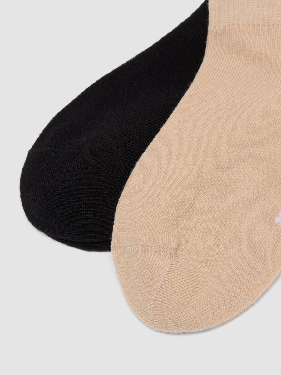Pack of five multicoloured short ankle socks in stretch organic cotton_1