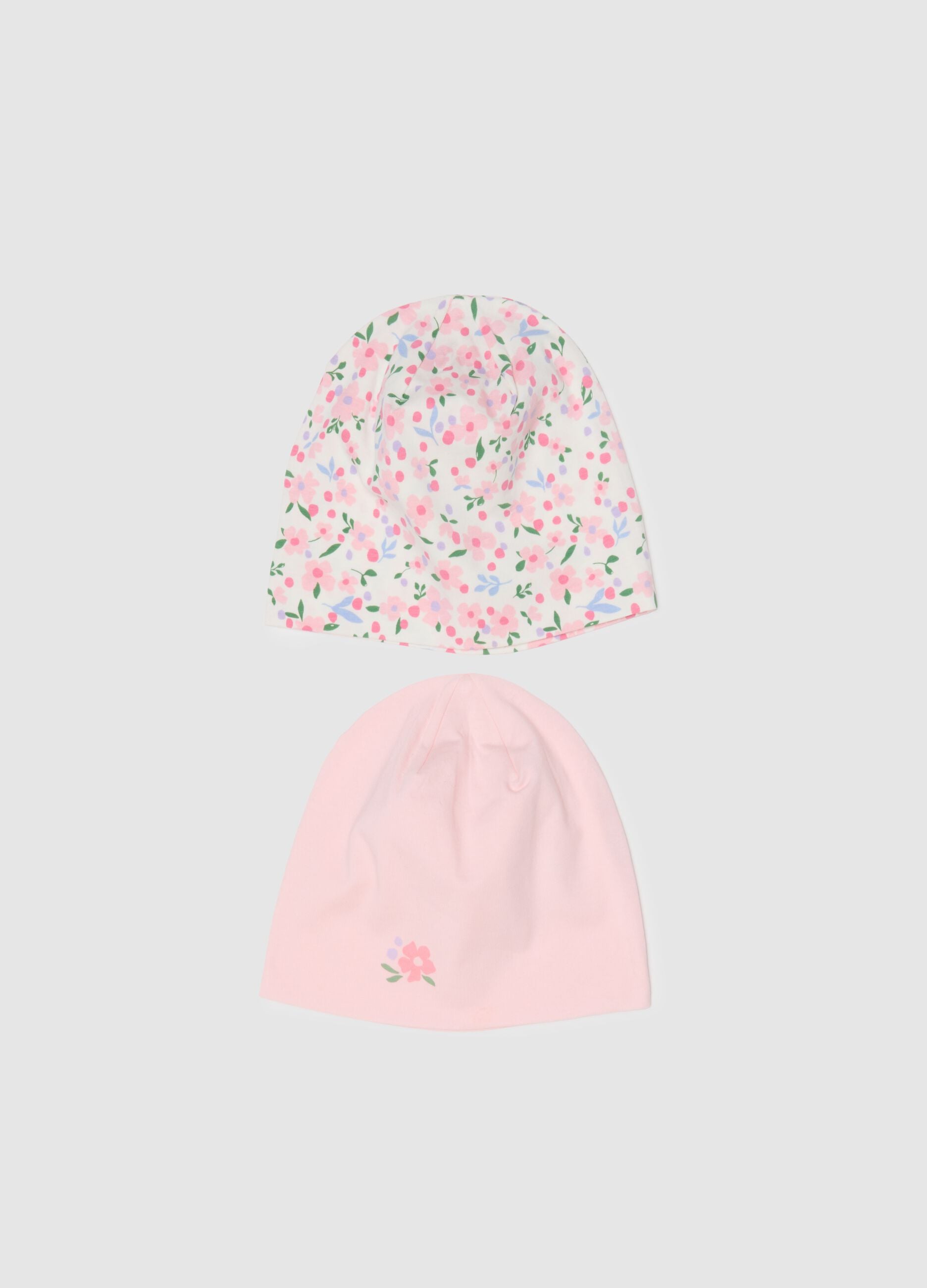 Pack of stretch cotton caps for girls