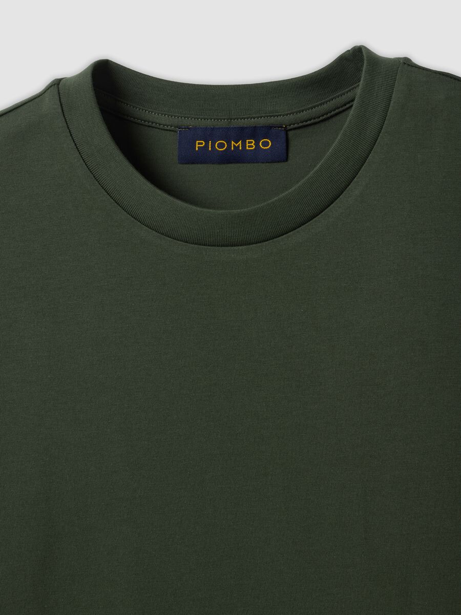 T-shirt girocollo verde in puro cotone Supima regular fit_5