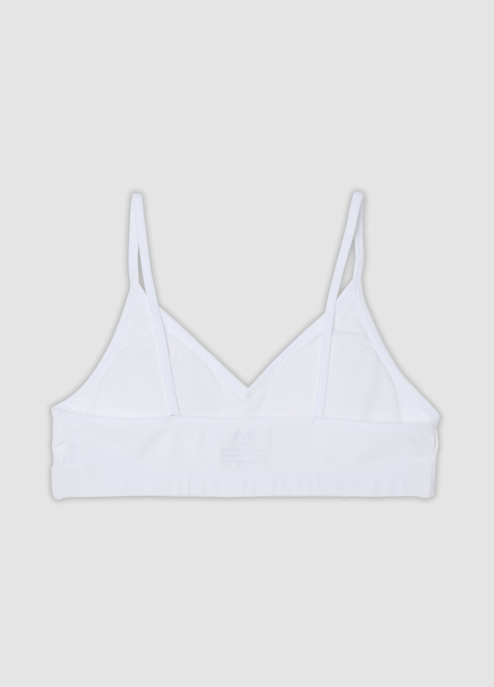 White organic cotton bra with thin straps for girls