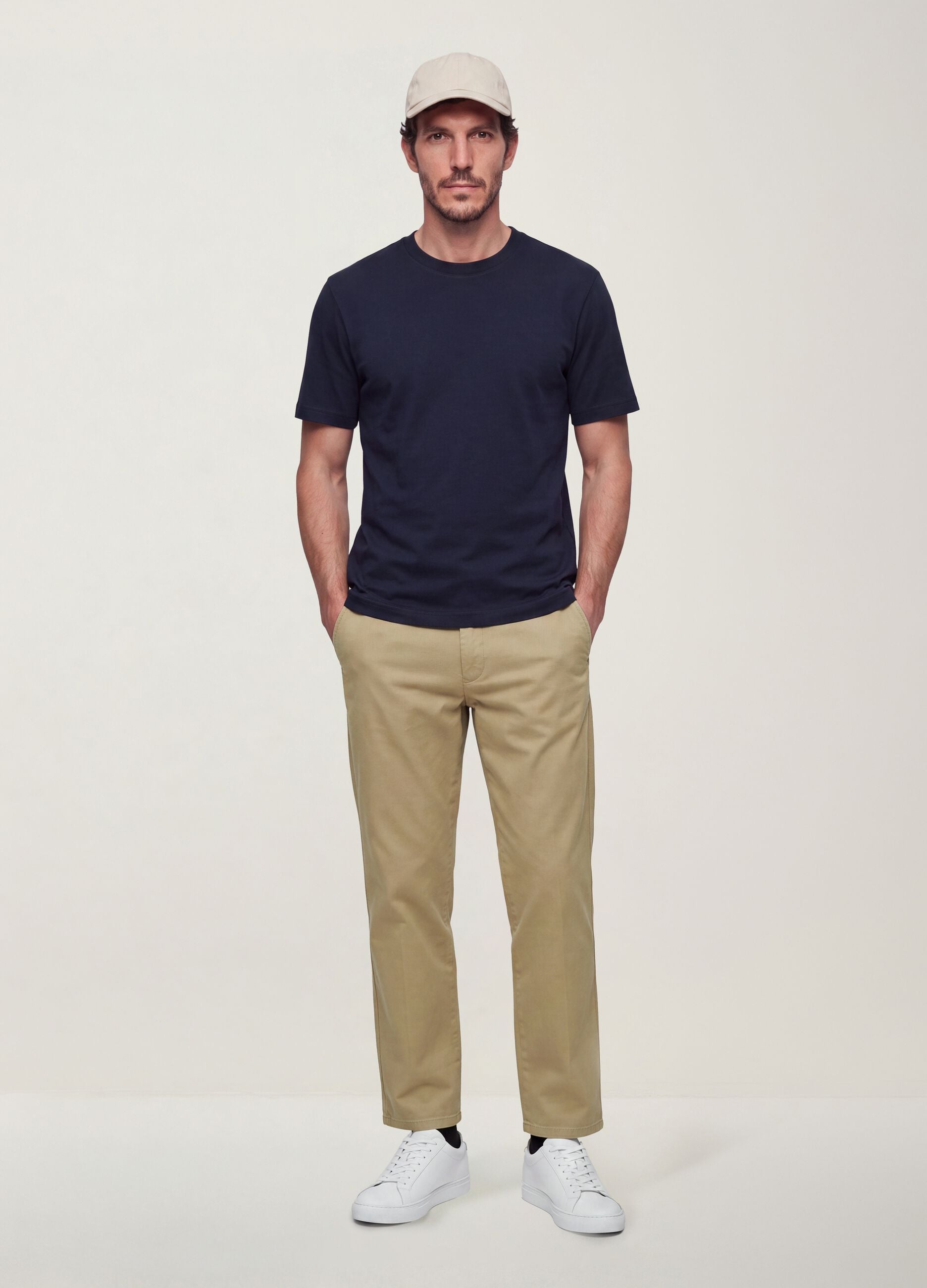 The Iconic Tee blue pure cotton short-sleeve T-shirt, regular fit