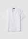 White linen-cotton blend shirt with bowling collar, regular fit_4