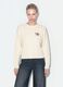 White pure cotton cable-knit jumper with croissant embroidery_0