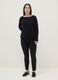 Black regular fit long sleeve t-shirt with boat neckline_1
