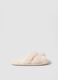 White cross-strap faux-fur slippers_0
