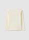 Beige pure cotton T-shirt regular fit with print for girls_1