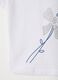 Girls' white stretch cotton T-shirt with regular fit and rhinestones_3