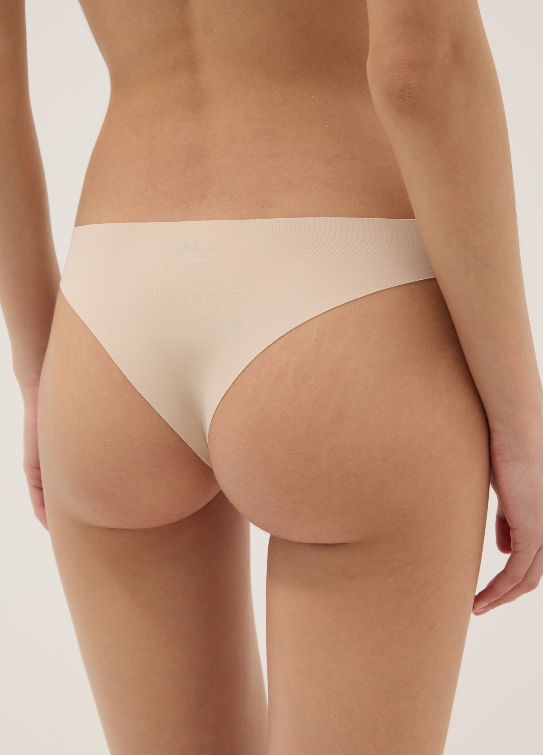 Beige Brazilian Briefs Regular Fit