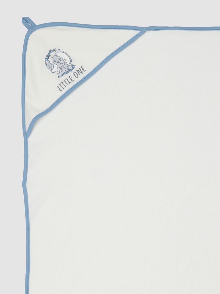 Accappatoio bianco in misto cotone organico con stampa Dumbo_1