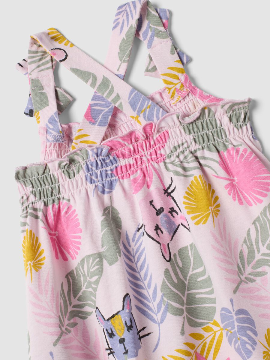 Pink pure cotton floral dress for baby girl_3