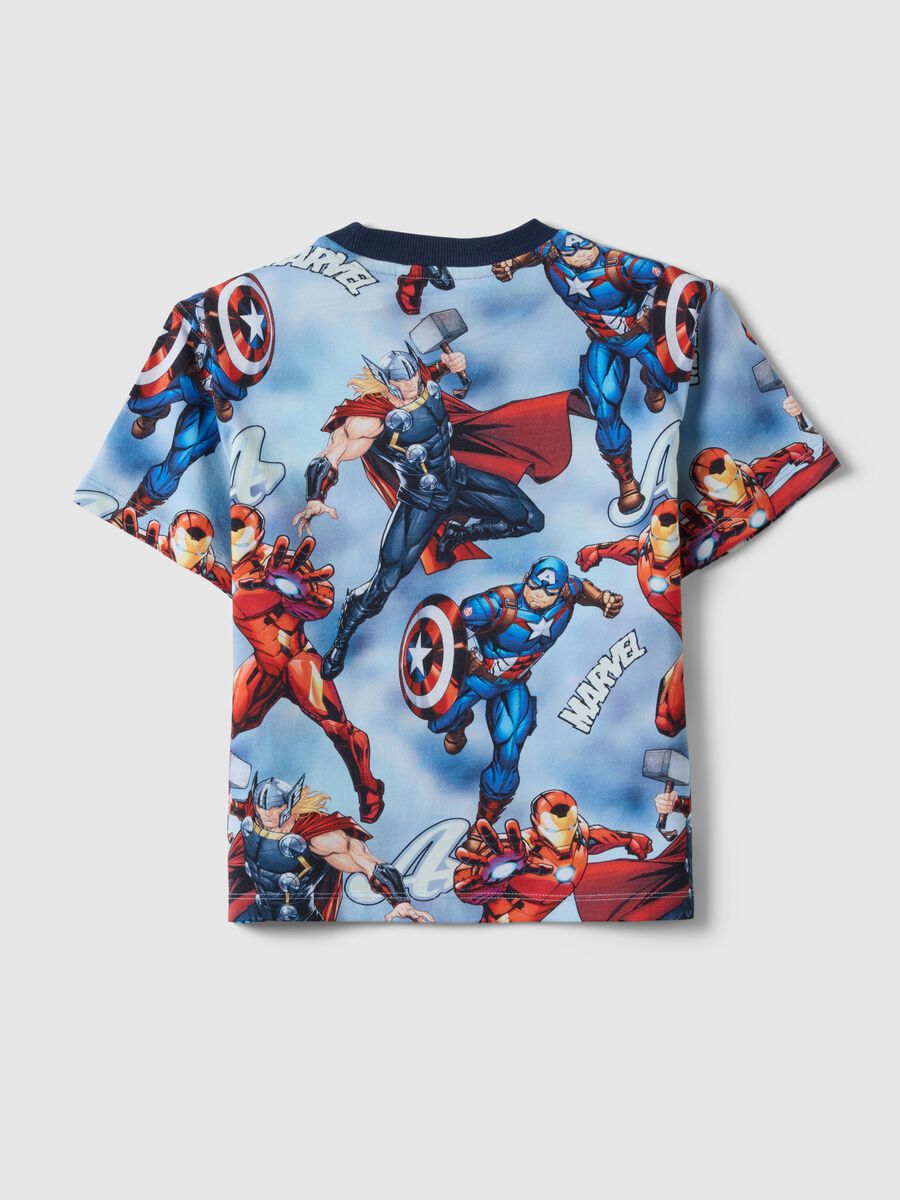 T-shirt in puro cotone multicolor da bambino oversize fit con Avengers_1