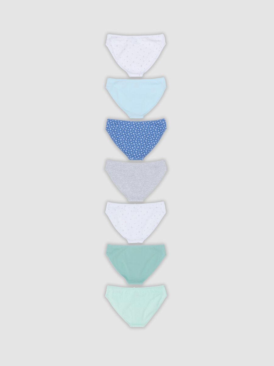 Seven-pack of multicolour girls&rsquo; briefs in stretch organic cotton_1