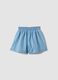 Light blue pure cotton denim shorts for girls, regular fit_4