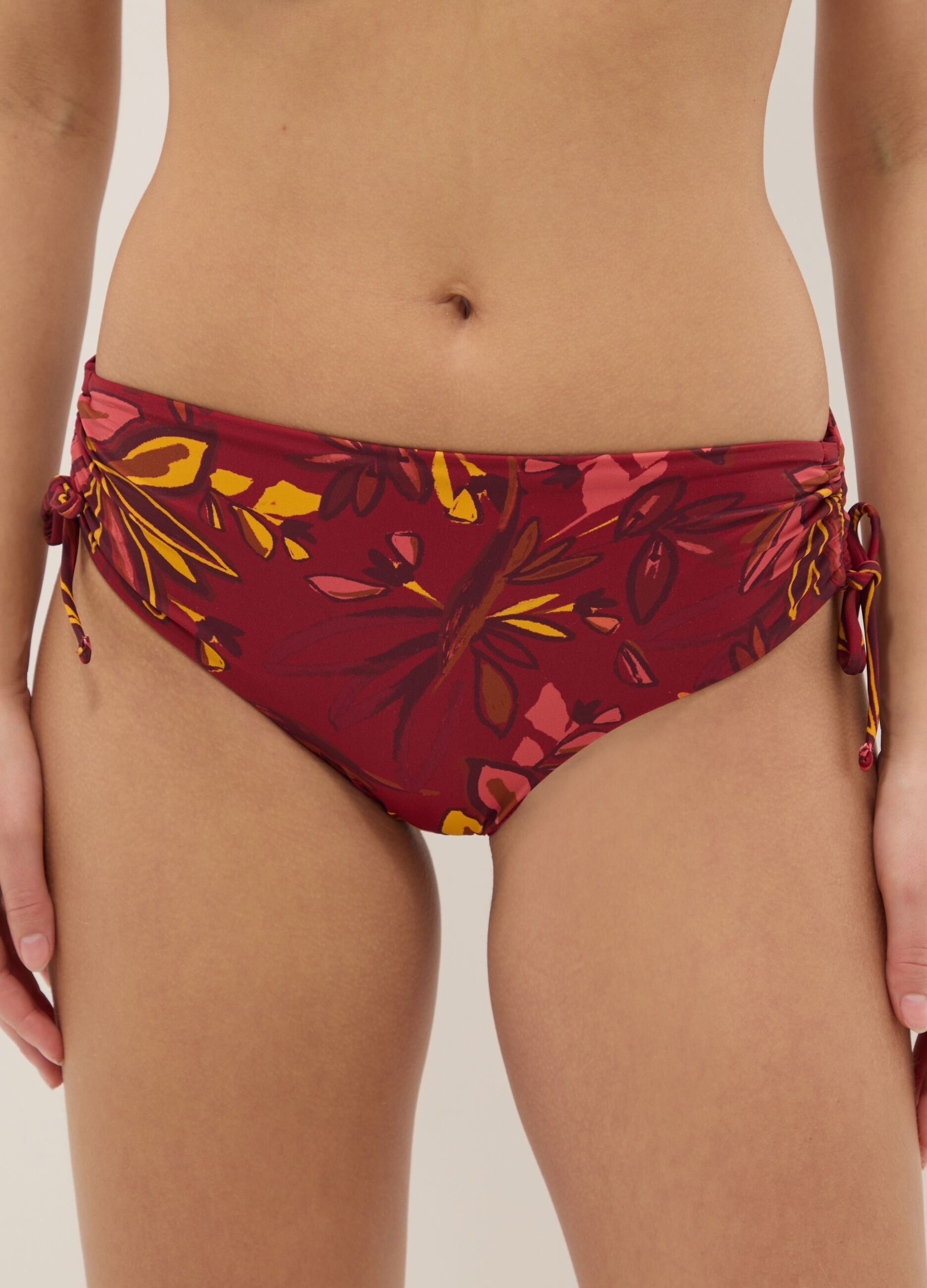 Multicolour stretch swim briefs with floral print