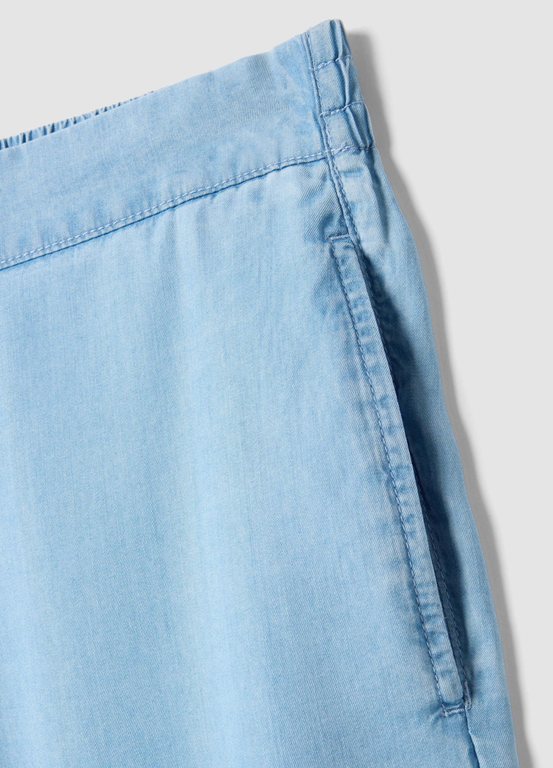 Pure Lyocell Blue Joggers Regular Fit