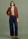 Red pure cotton cardigan with buttons, regular fit_1