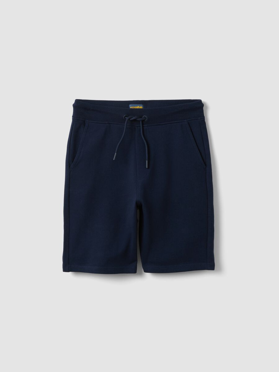 Boys&rsquo; blue pure cotton shorts, relaxed fit_3