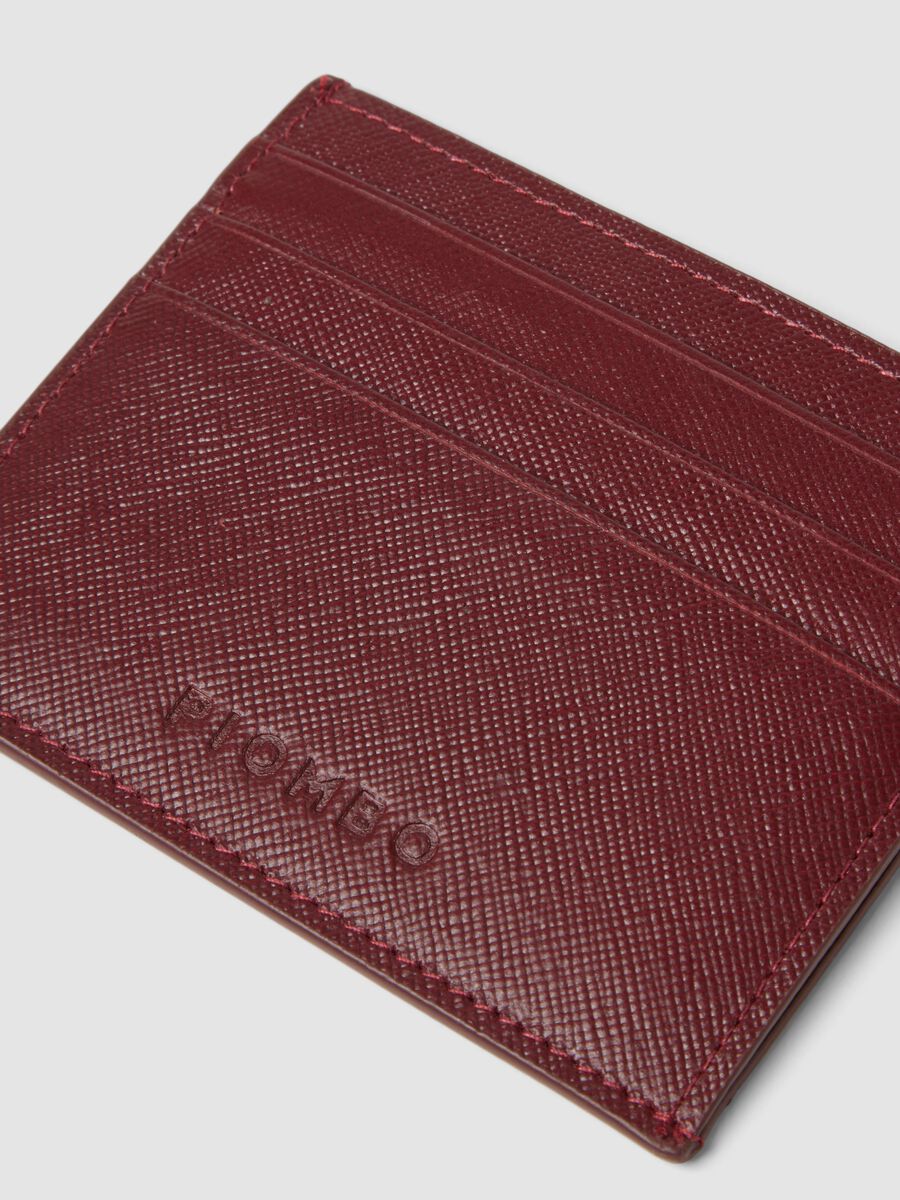 Portacarte rosso in vera pelle con apertura laterale_1