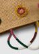Beige beach bag in cotton blend and paper fabric with detailing_2