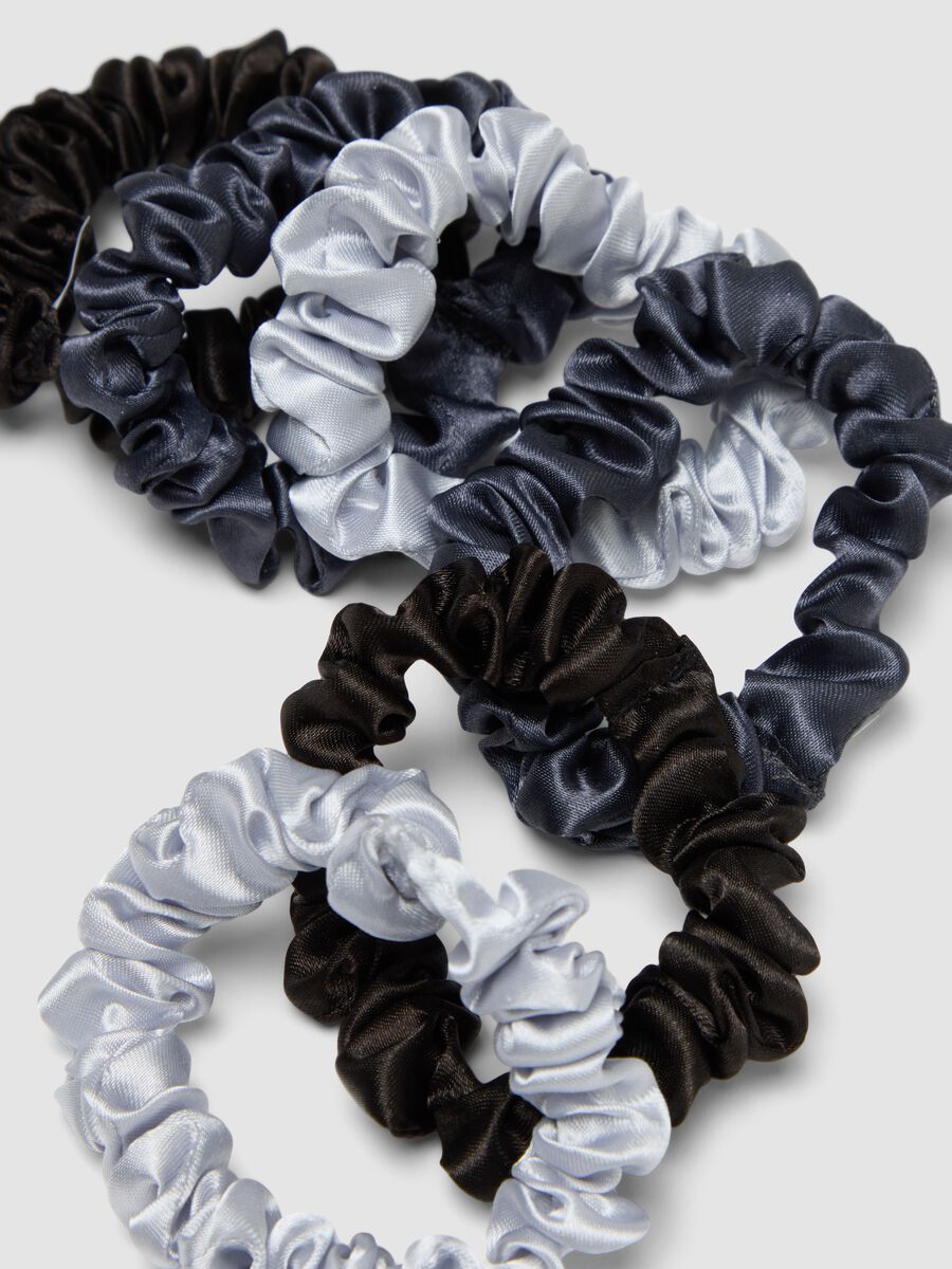 SINCERELY HAIR Small Satin Scrunchies (6 pcs) Black & Grey_2