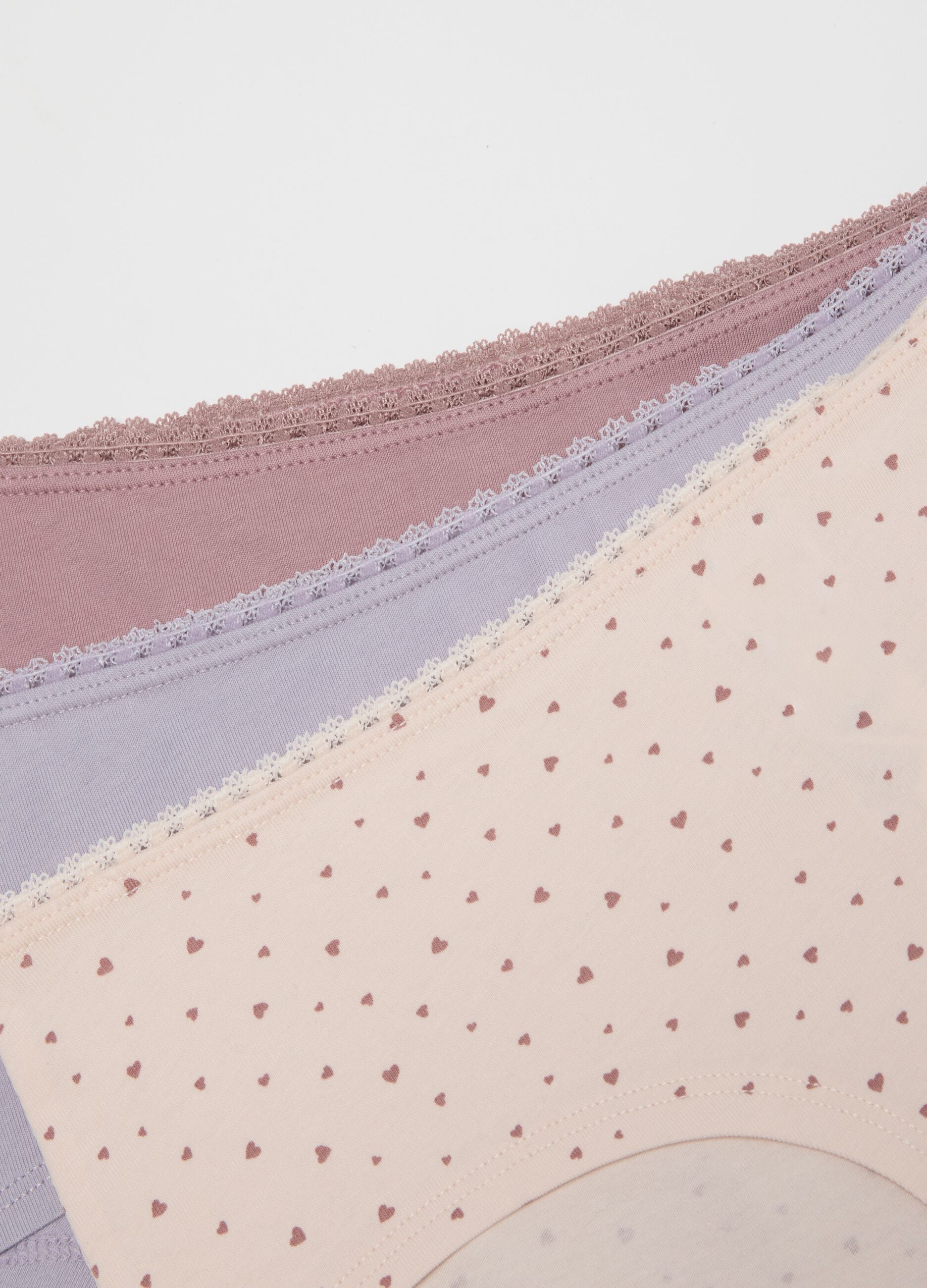 Tripack multi-colour high-waisted briefs