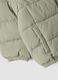 Green padded ultralight jacket with hood and zip for baby_2
