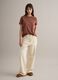 Brown crew neck pure cotton regular fit T-shirt_1